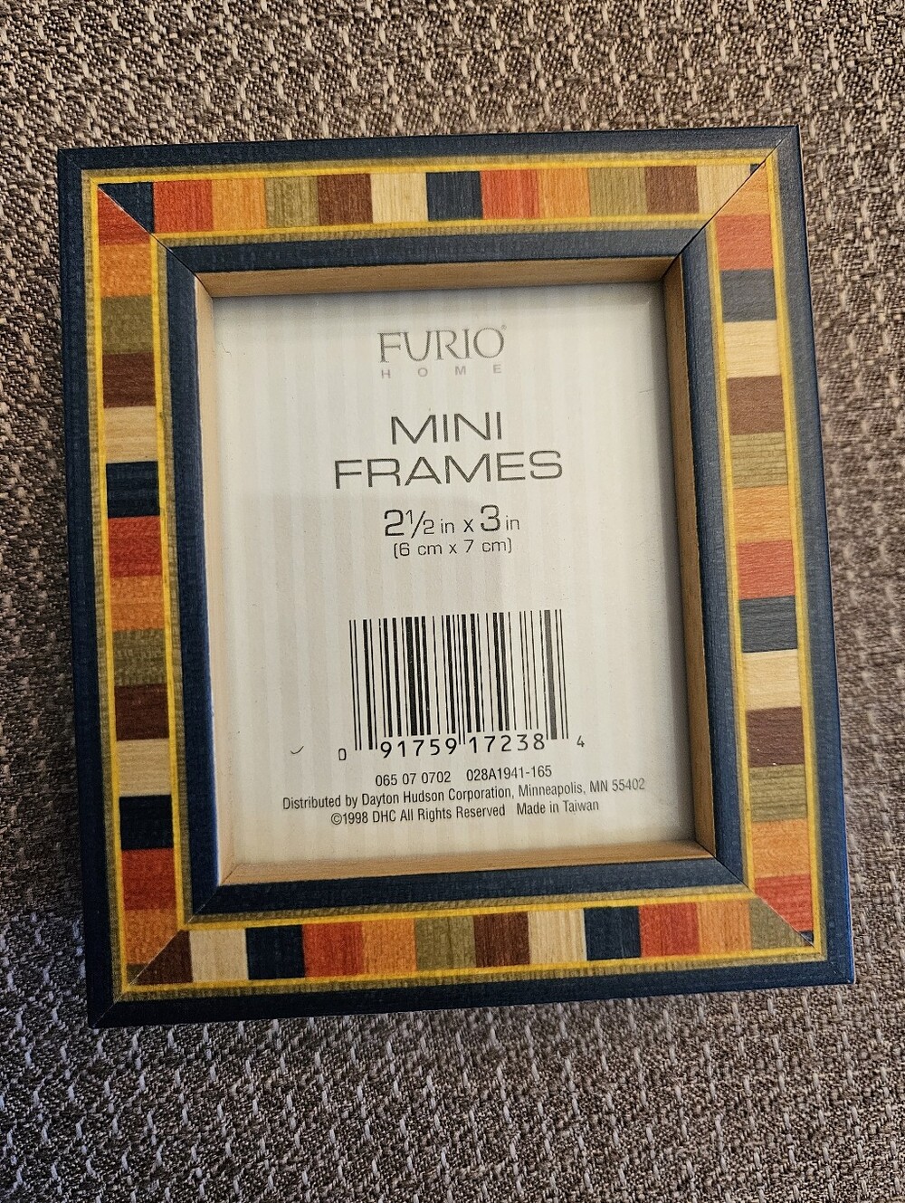 Furio Home Colorful Photo Mini Frame with Wood & Glass - Tabletop 2.5" x 3"
